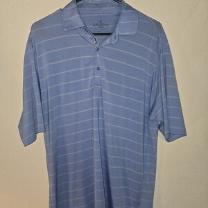 BOBBY JONES RN 130132 Men’s Blue Striped; Short Sleeve Golf/Polo Shirt Size: M